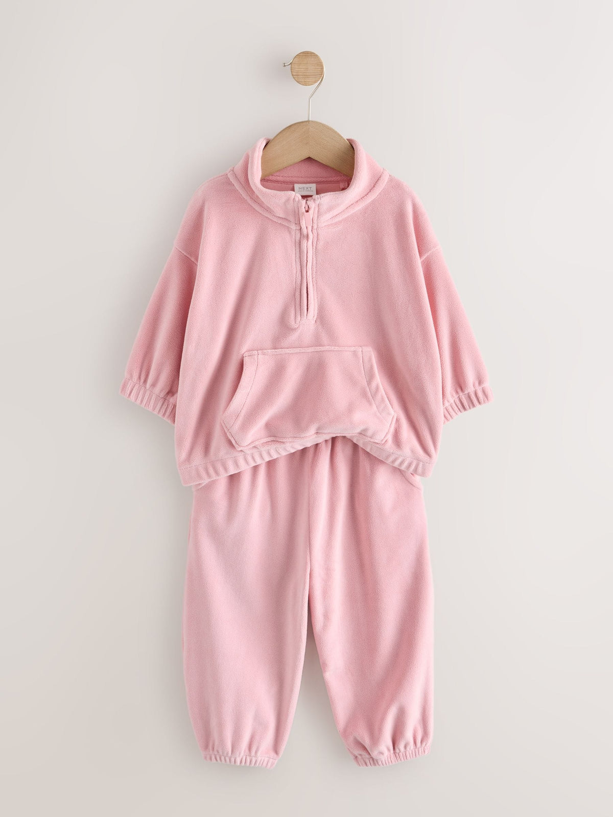 Pale Pink Fleece Half Zip Top and Barrel Trousers Set (3mths-7yrs) - image 7
