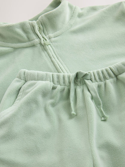 Green Fleece Half Zip Top and Barrel Trousers Set (3mths-7yrs) - image 5
