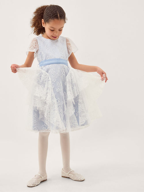 Monsoon Blue Joanie Cancan Ruffle Lace Dress image 1