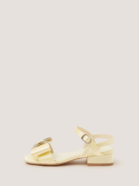 Monsoon Yellow Diamanté Bow Low Heel Sandals image 1
