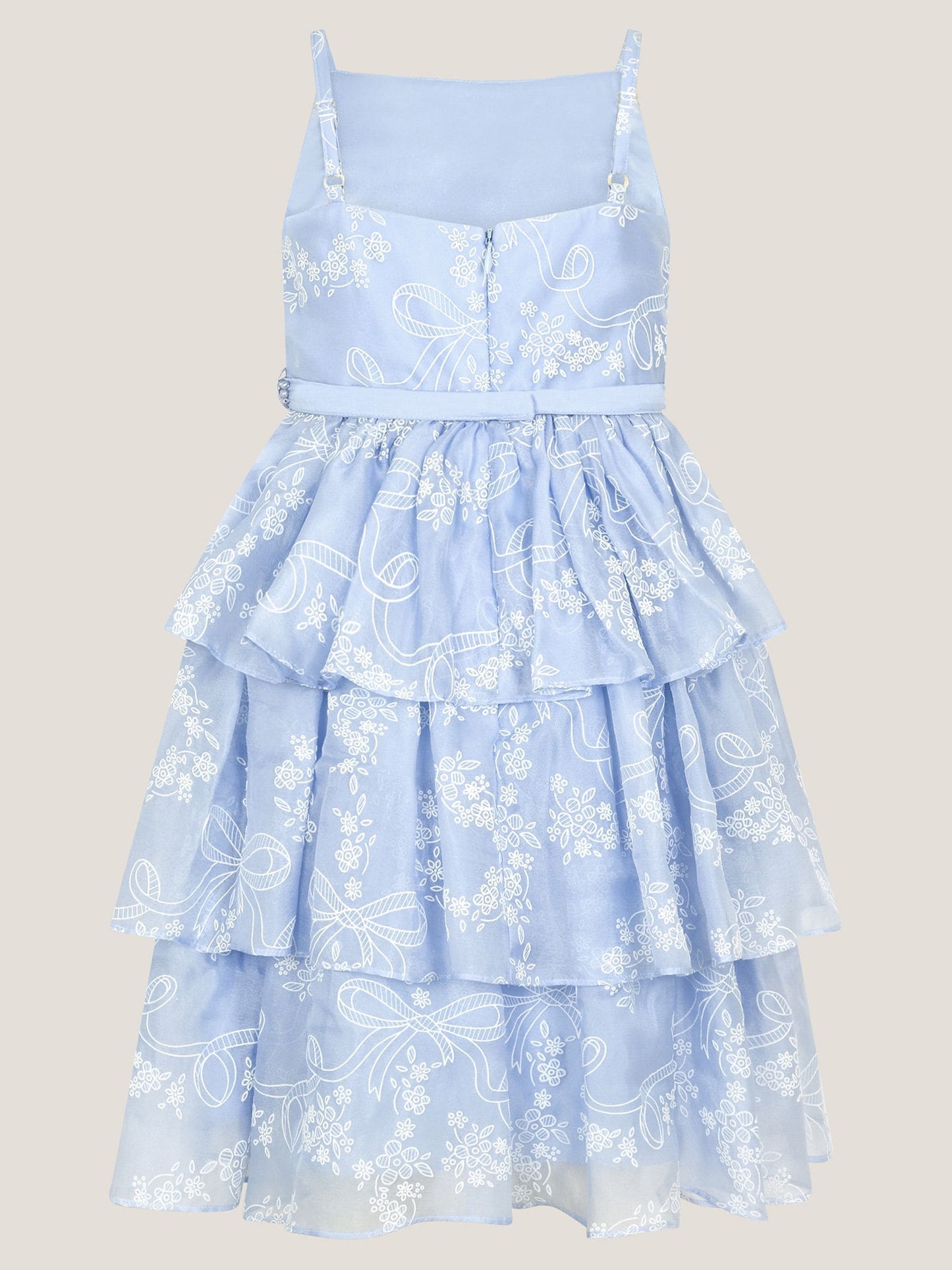Monsoon Blue Lily Floral Print Tiered Dress image 3