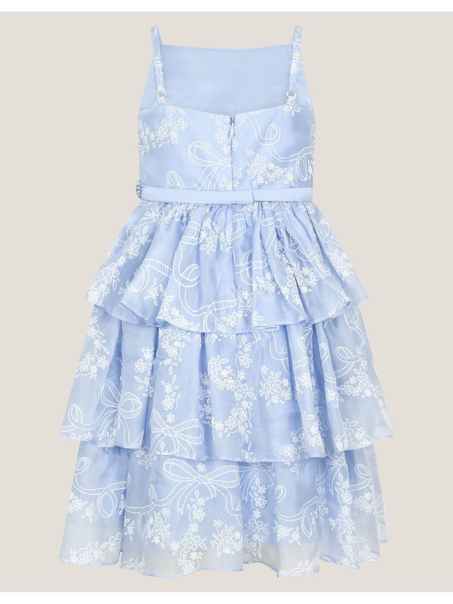 Monsoon Blue Lily Floral Print Tiered Dress image 4