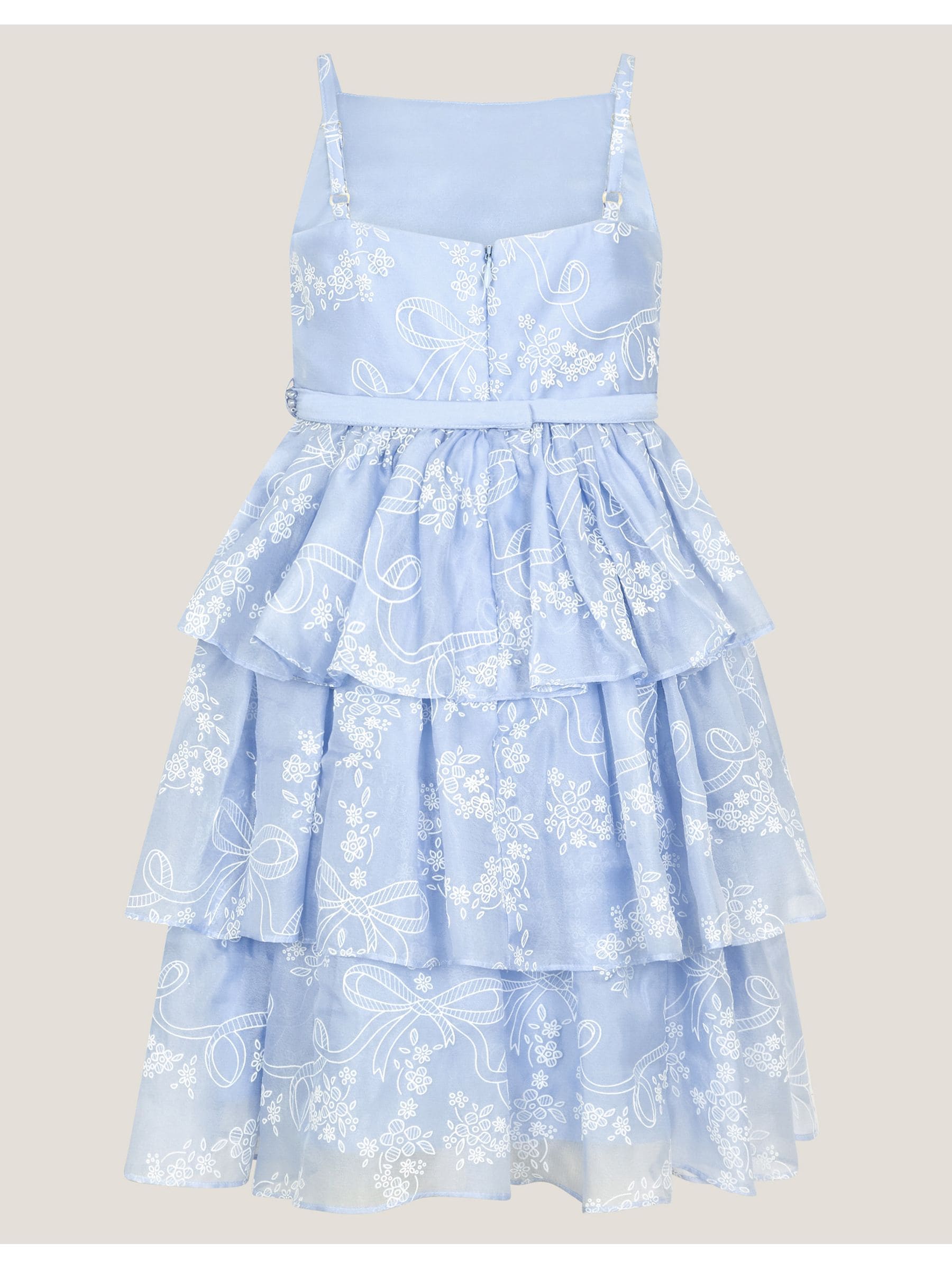 Monsoon Blue Lily Floral Print Tiered Dress image 4