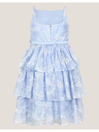 Monsoon Blue Lily Floral Print Tiered Dress image 4