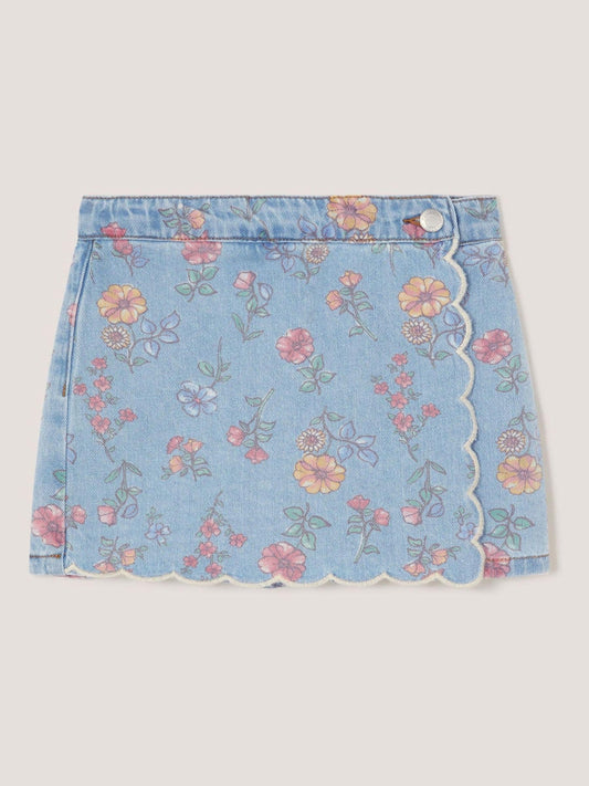 Dsiney Kidz - Monsoon Blue Floral Denim Skort image 2
