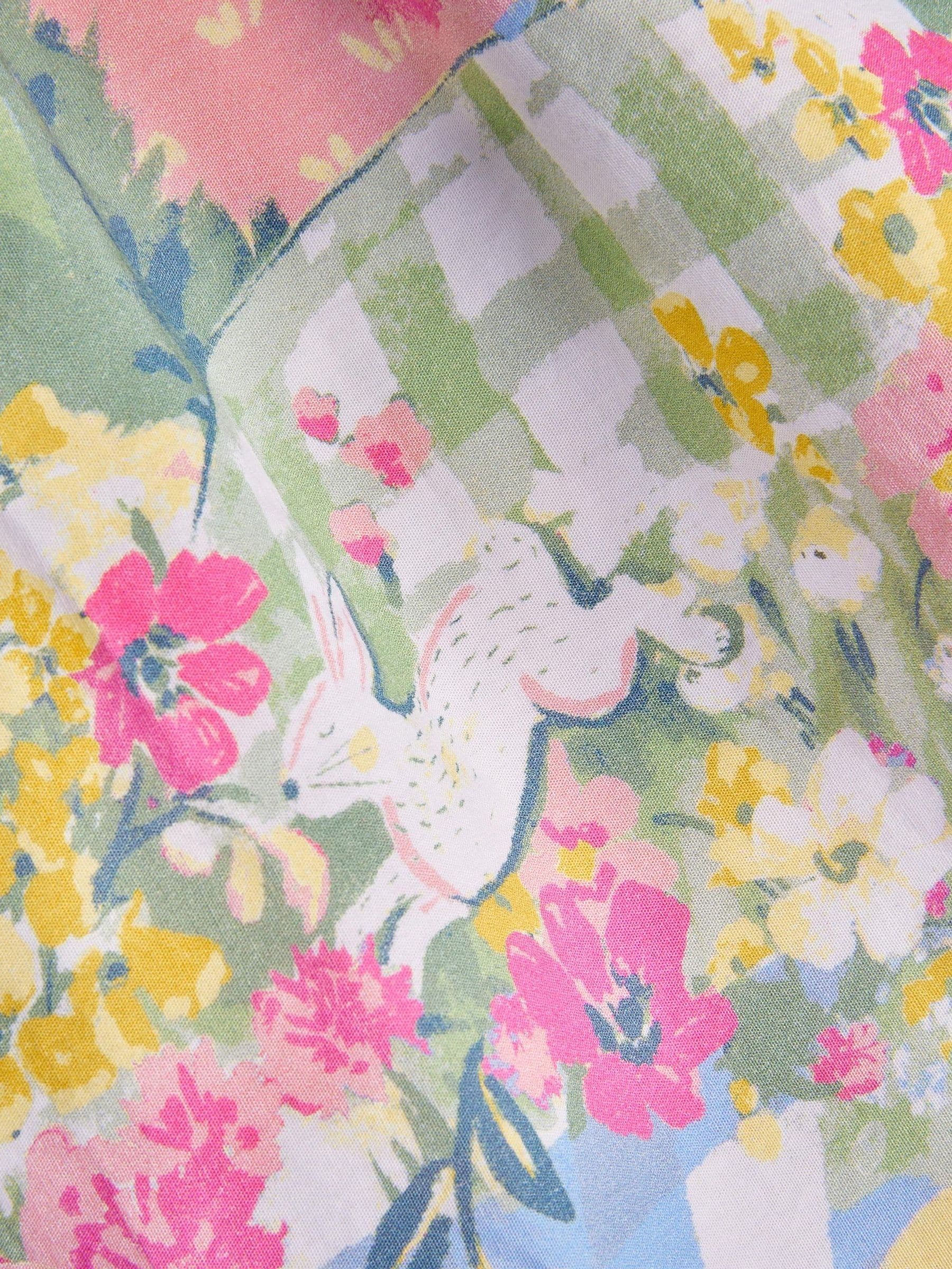 Monsoon Yellow Bunny Scene Puff Sleeve Dress image 4
