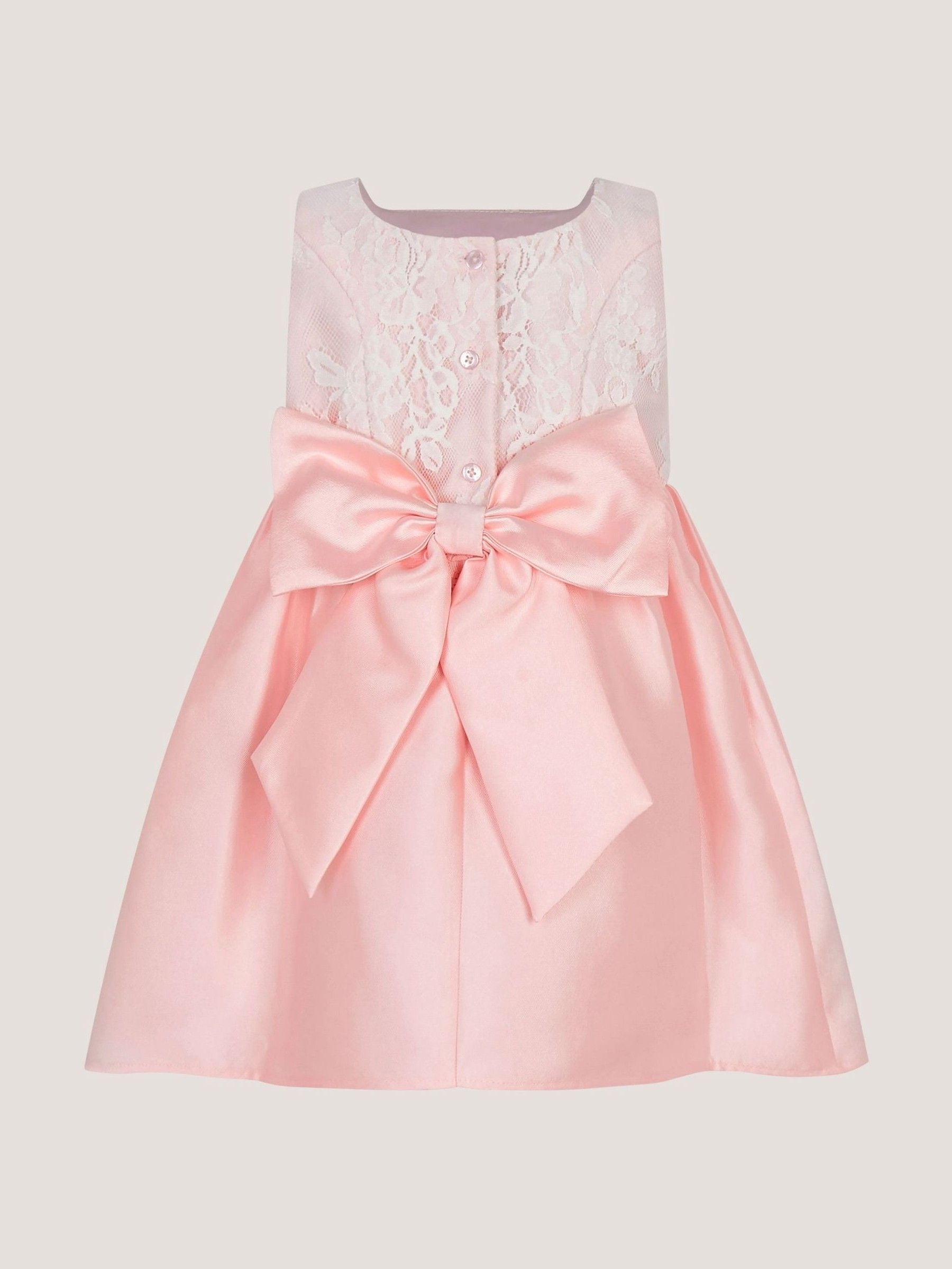 Monsoon Pink Baby Juno Lace Satin Dress image 3