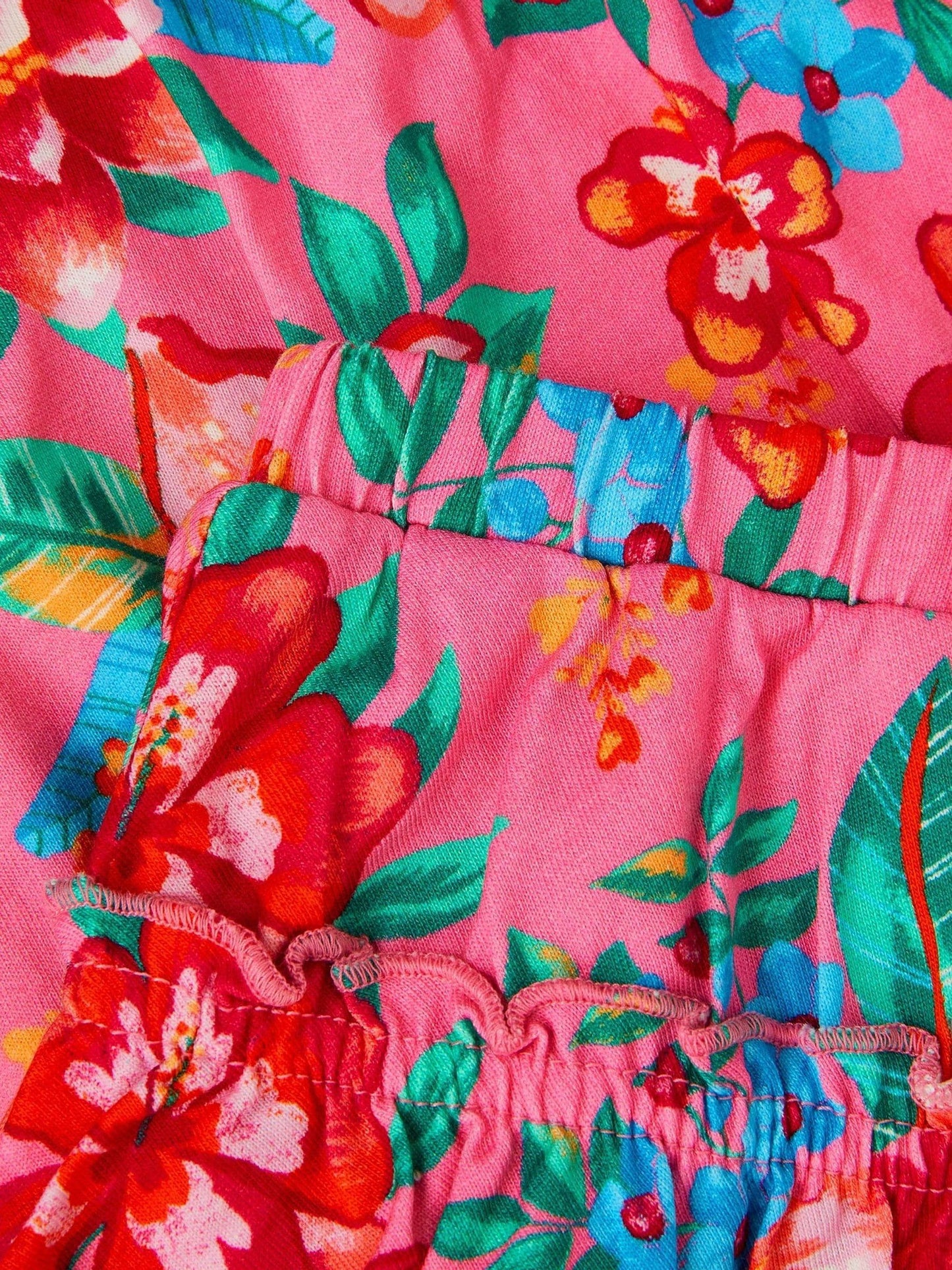 Monsoon Pink Tropical Floral Jersey Top & Skort Set image 3