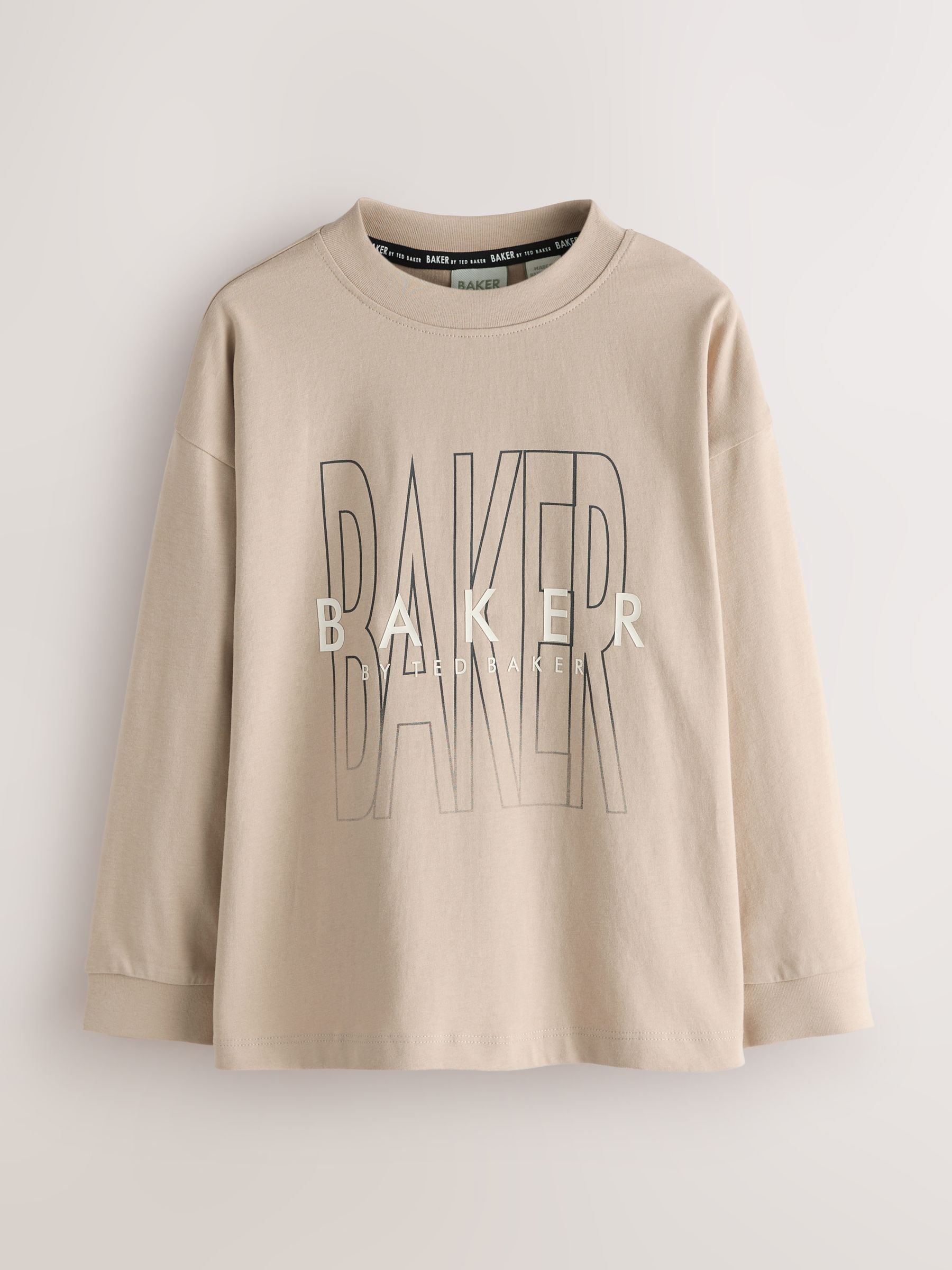 Dsiney Kidz - Baker by Ted Baker Stone/Red/Charcoal 3 Pack Long Sleeve Graphic T-Shirts image 3