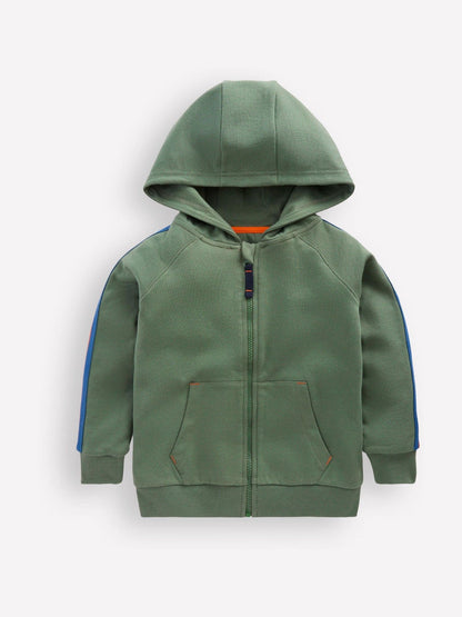 Dsiney Kidz - Boden Green Raglan Tape Zip Through Hoodie image 1