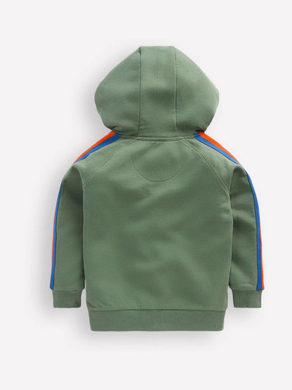 Dsiney Kidz - Boden Green Raglan Tape Zip Through Hoodie image 2