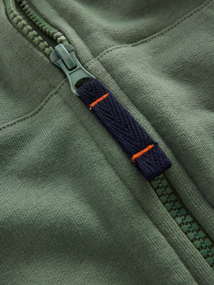 Dsiney Kidz - Boden Green Raglan Tape Zip Through Hoodie image 3