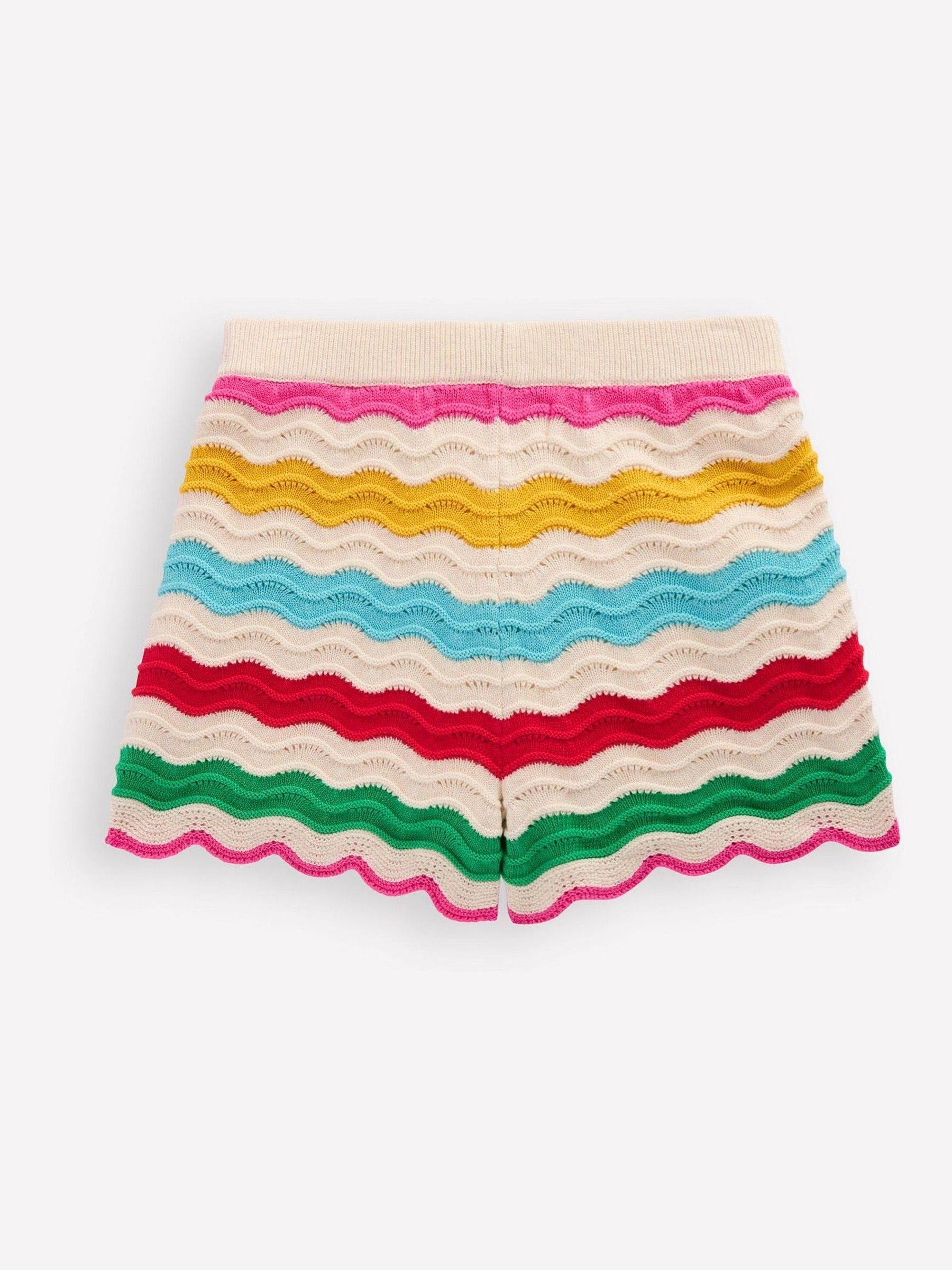 Boden Cream Crochet Knitted Shorts image 3