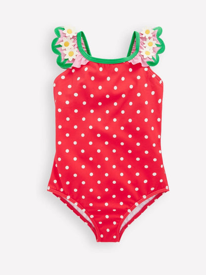 Boden Red Hallie Frill Strap Swimsuit image 1