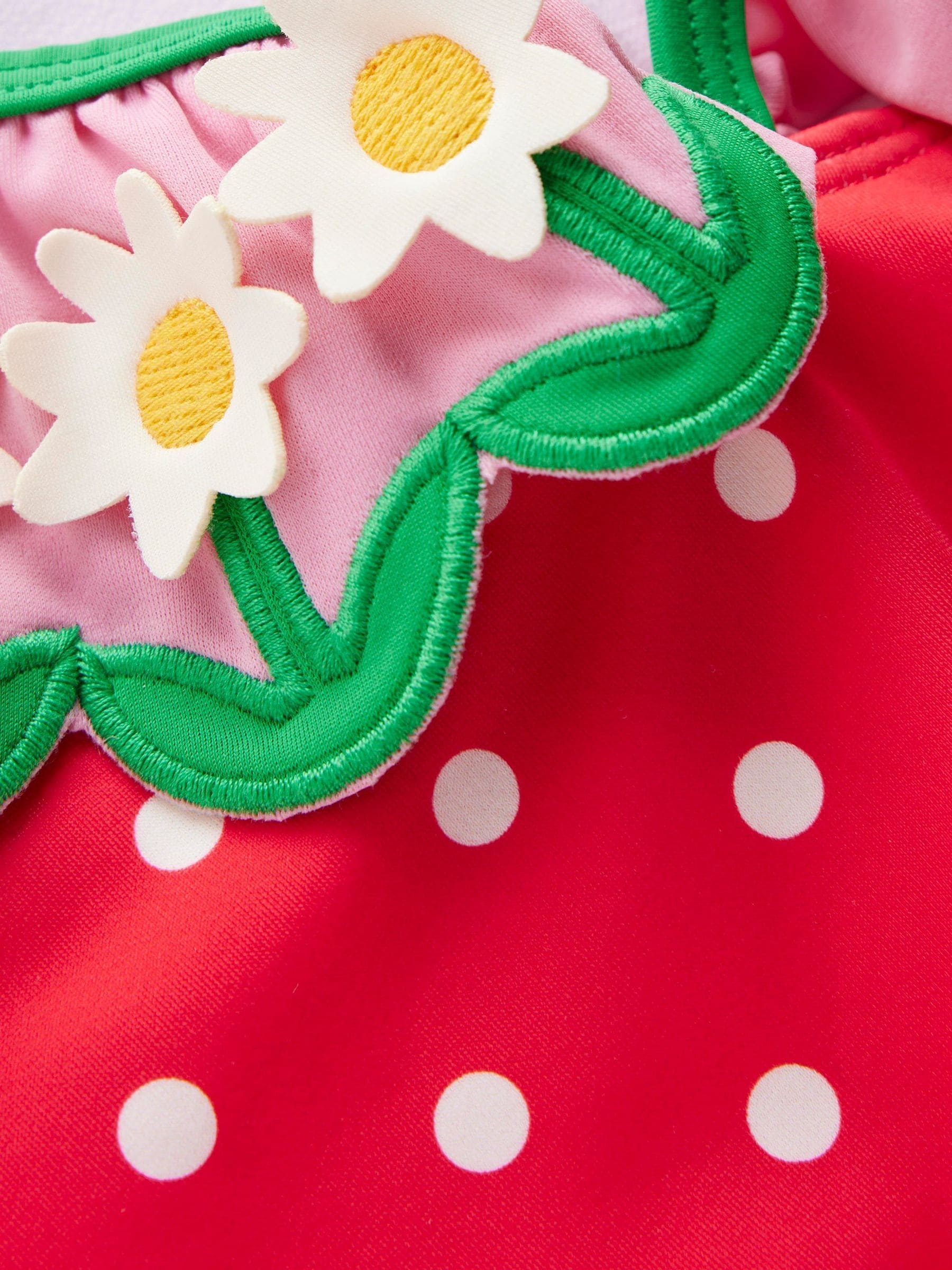 Boden Red Hallie Frill Strap Swimsuit image 3