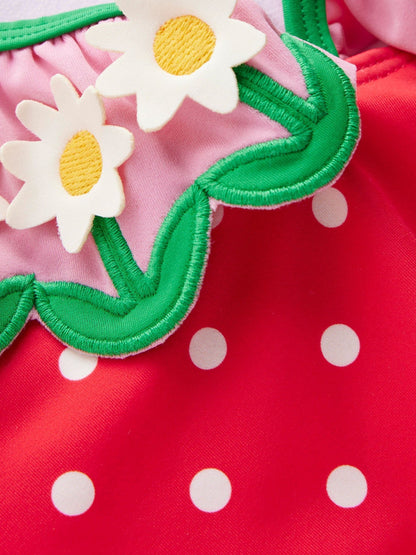 Boden Red Hallie Frill Strap Swimsuit image 3