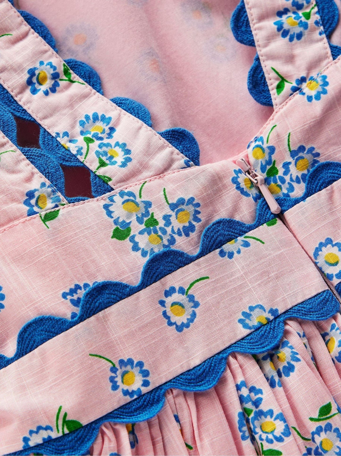 Boden Pink Ric Rac Trim Flutter Dress image 3