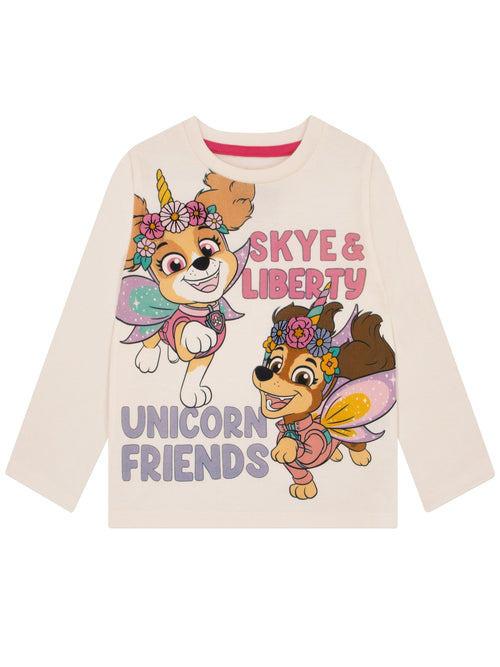 Character Cream PAW Patrol Long Sleeve Skye And Liberty T-Shirt image 1
