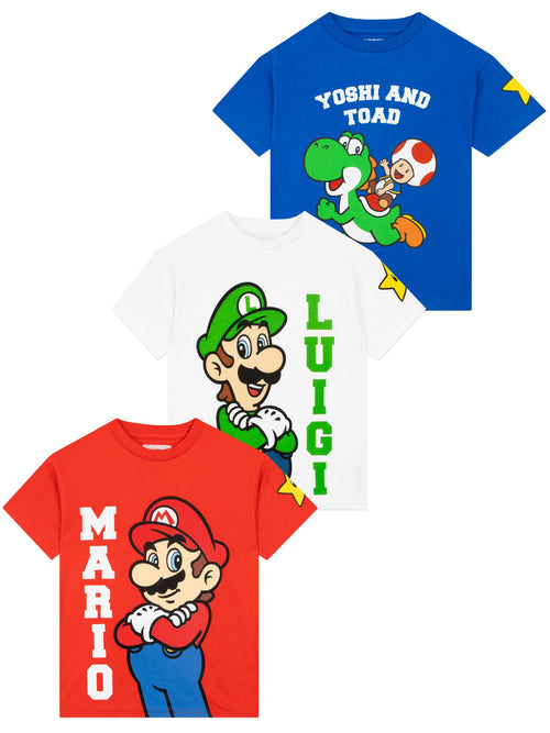 Character Red Super Mario T-Shirts 3 Pack image 1