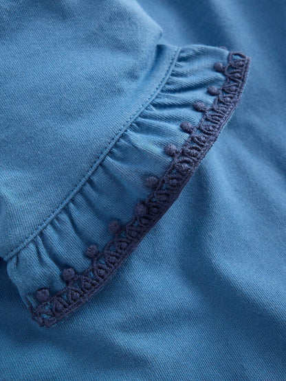 Boden Blue Ruffle Sleeve T-Shirt image 3