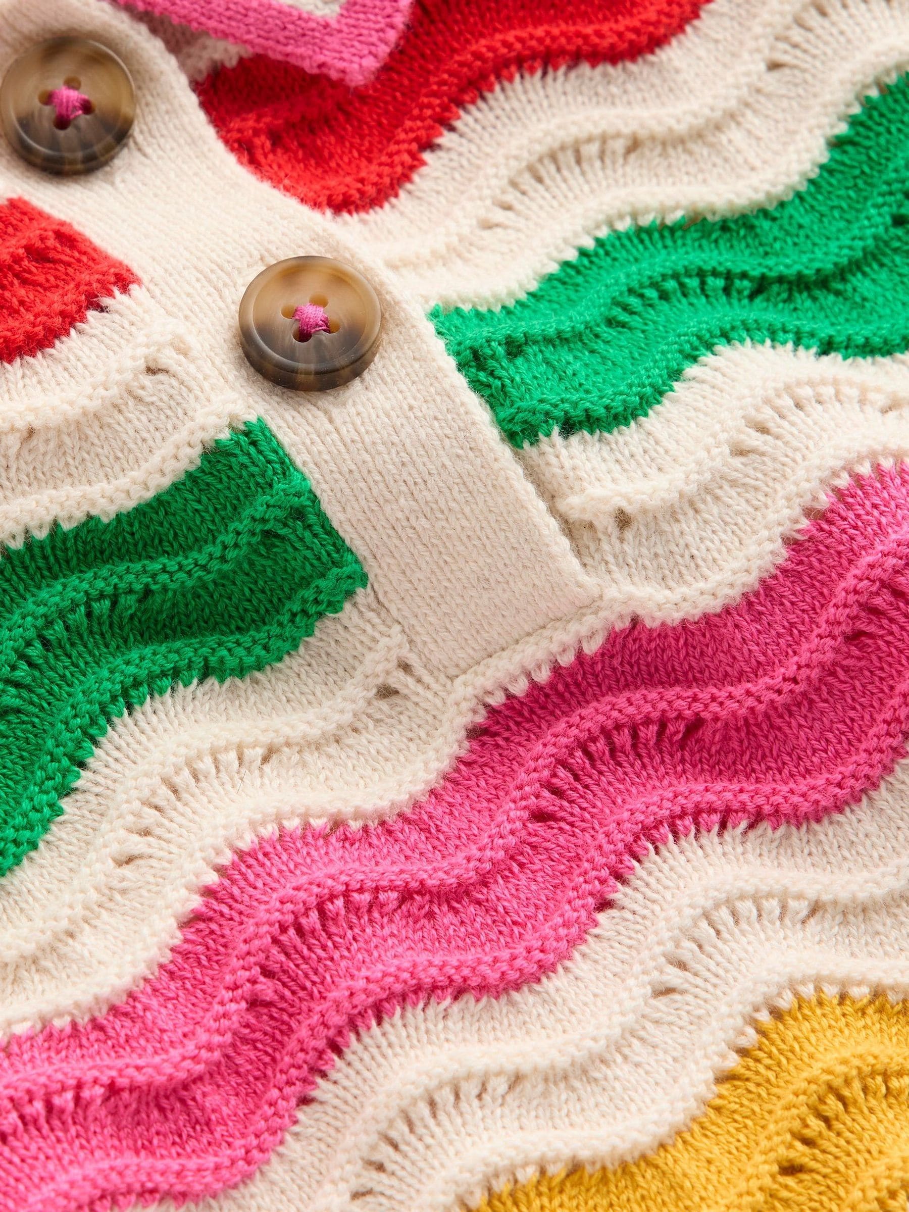 Dsiney Kidz - Boden Cream Pointelle Knitted Polo Top image 4