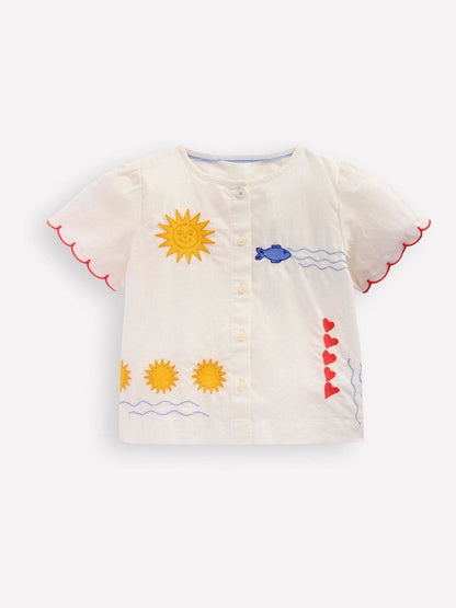 Boden Cream Button-Through Blouse image 2