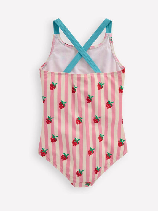 Boden Pink Cross-Back Printed Swimsuit image 2