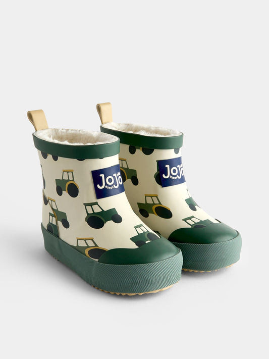Dsiney Kidz - JoJo Maman Bébé Green Tractor Cosy Ankle Wellies image 1