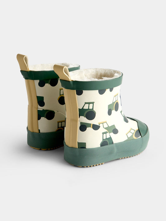 Dsiney Kidz - JoJo Maman Bébé Green Tractor Cosy Ankle Wellies image 2