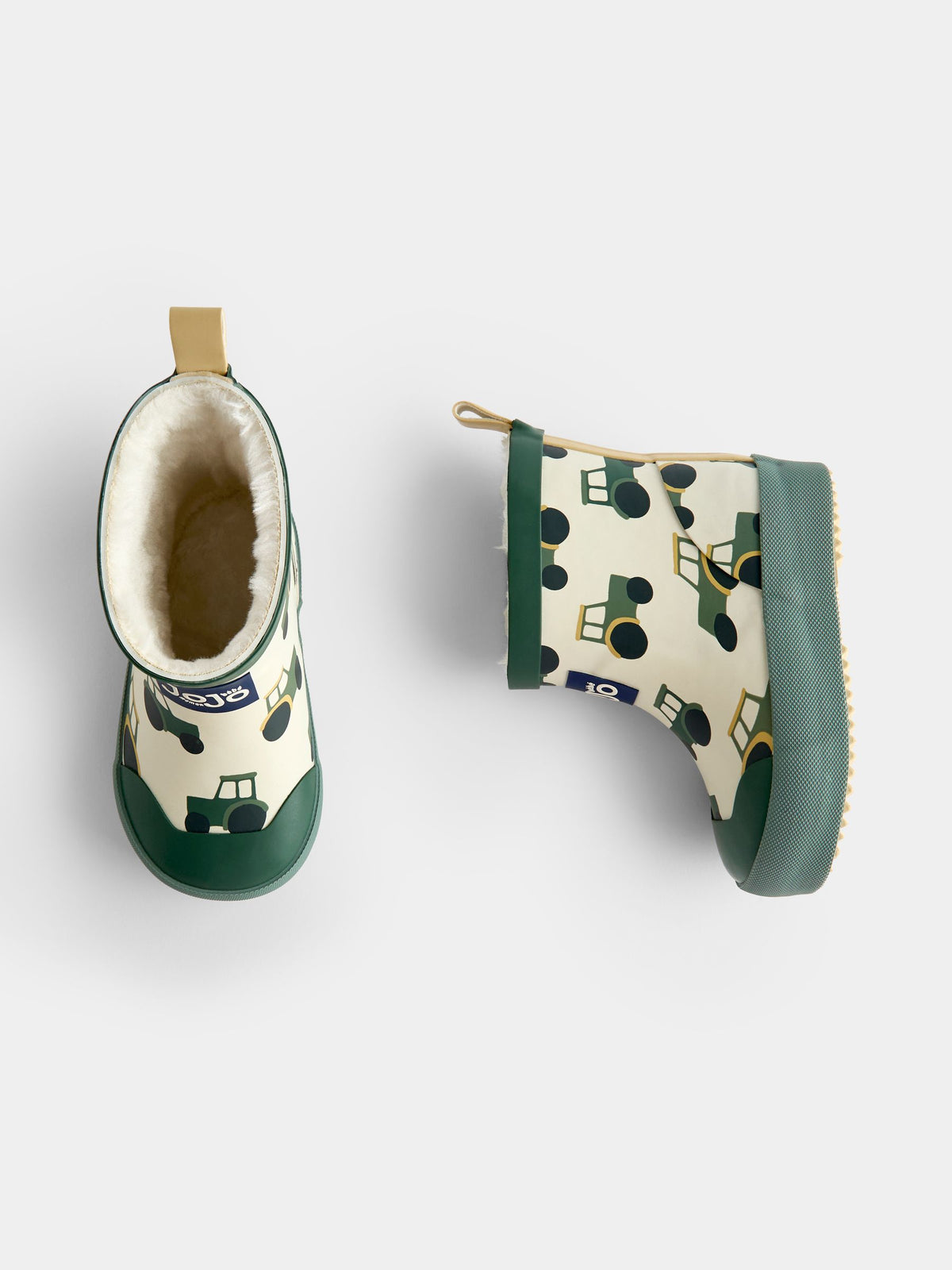 Dsiney Kidz - JoJo Maman Bébé Green Tractor Cosy Ankle Wellies image 4