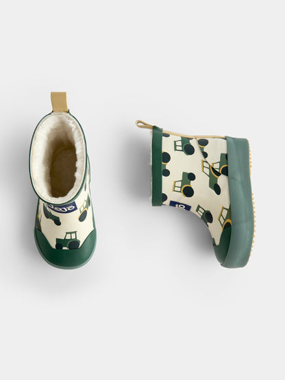 Dsiney Kidz - JoJo Maman Bébé Green Tractor Cosy Ankle Wellies image 4