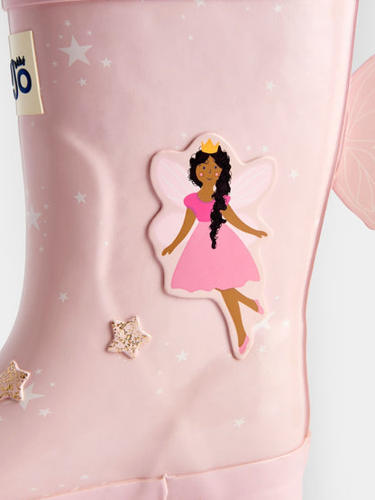 JoJo Maman Bébé Pink Fairy Wing Cosy Lined Wellies - image 5