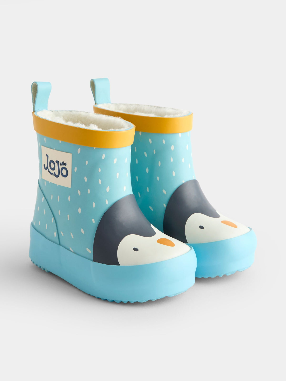 JoJo Maman Bébé Blue Penguin Character Cosy Lined Wellies - image 1