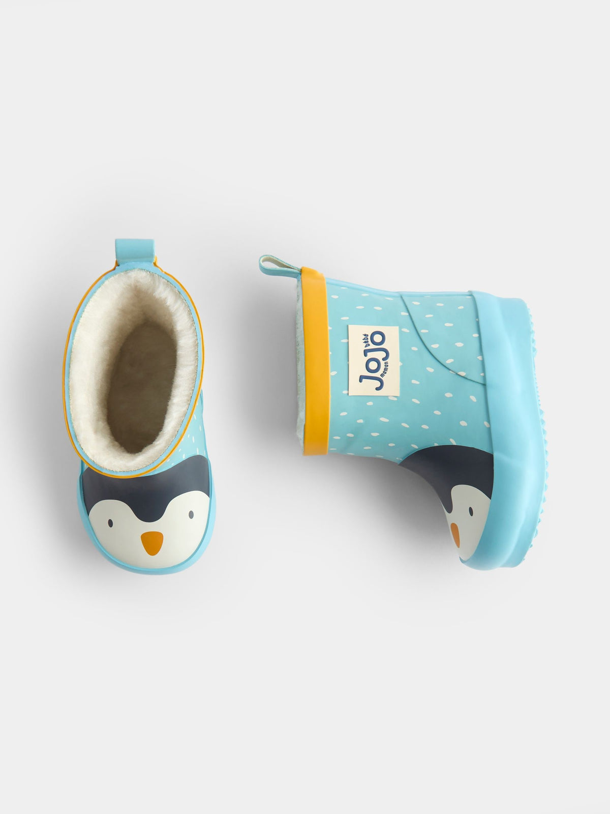 JoJo Maman Bébé Blue Penguin Character Cosy Lined Wellies - image 3