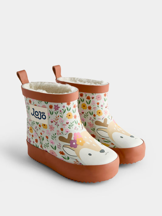 Dsiney Kidz - JoJo Maman Bébé Orange Deer Cosy Ankle Wellies image 1