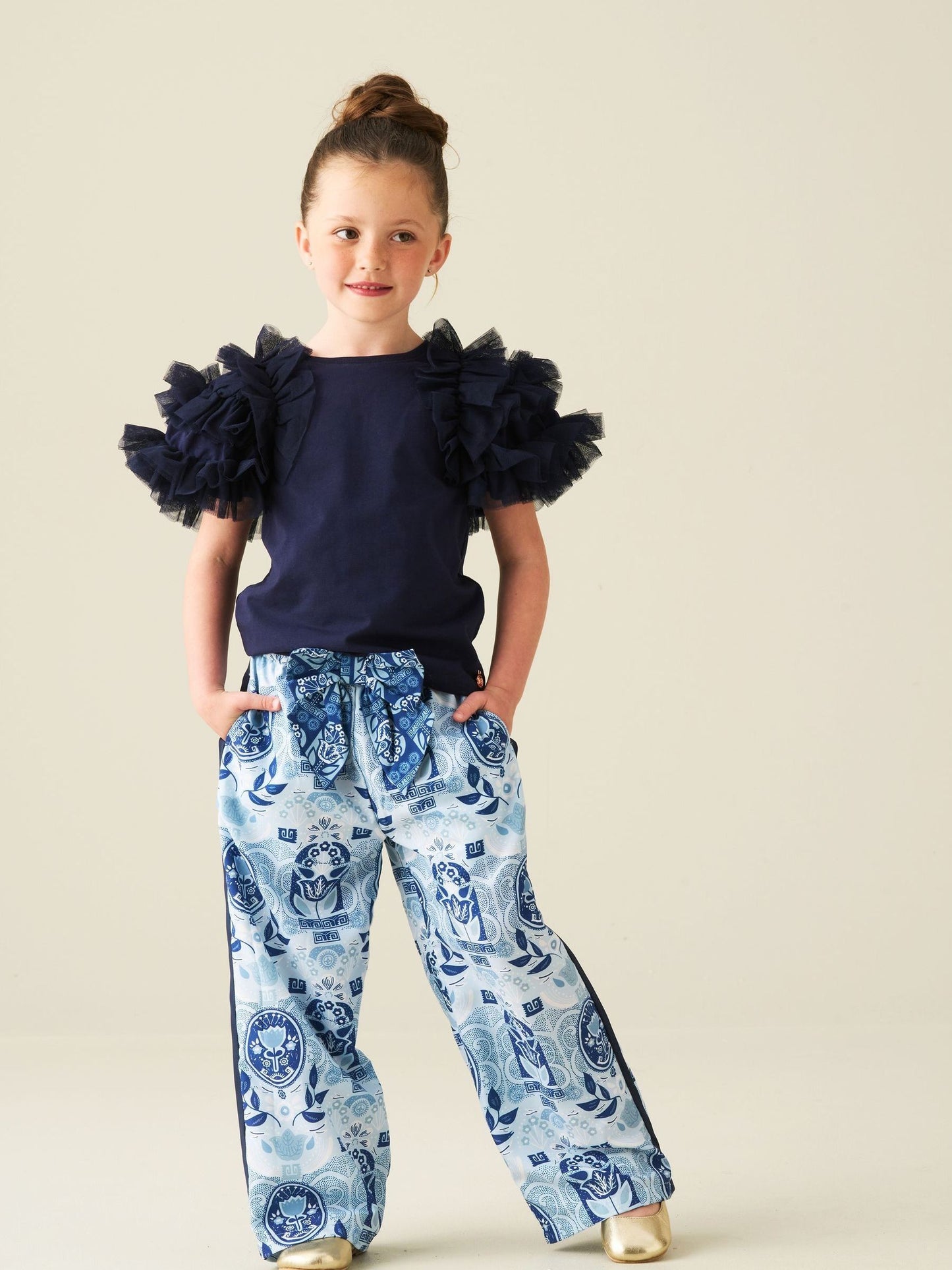 Dsiney Kidz - Angel & Rocket Blue Printed Wide Leg Trousers image 2