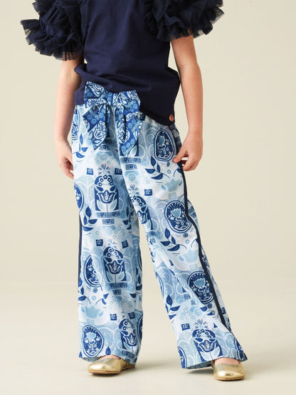 Dsiney Kidz - Angel & Rocket Blue Printed Wide Leg Trousers image 4