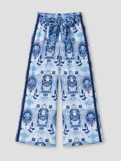 Dsiney Kidz - Angel & Rocket Blue Printed Wide Leg Trousers image 5