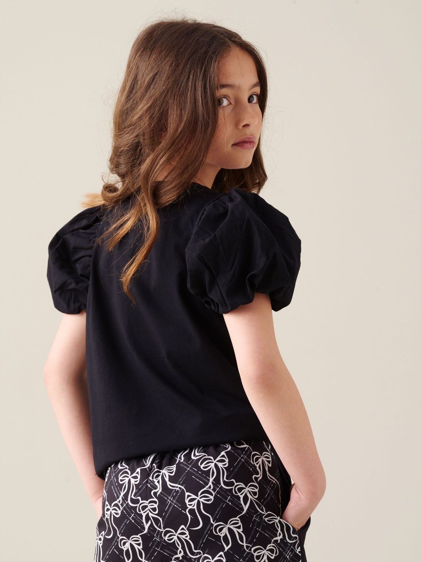 Dsiney Kidz - Angel & Rocket Black Aofie Bow Embellished T-Shirt image 3
