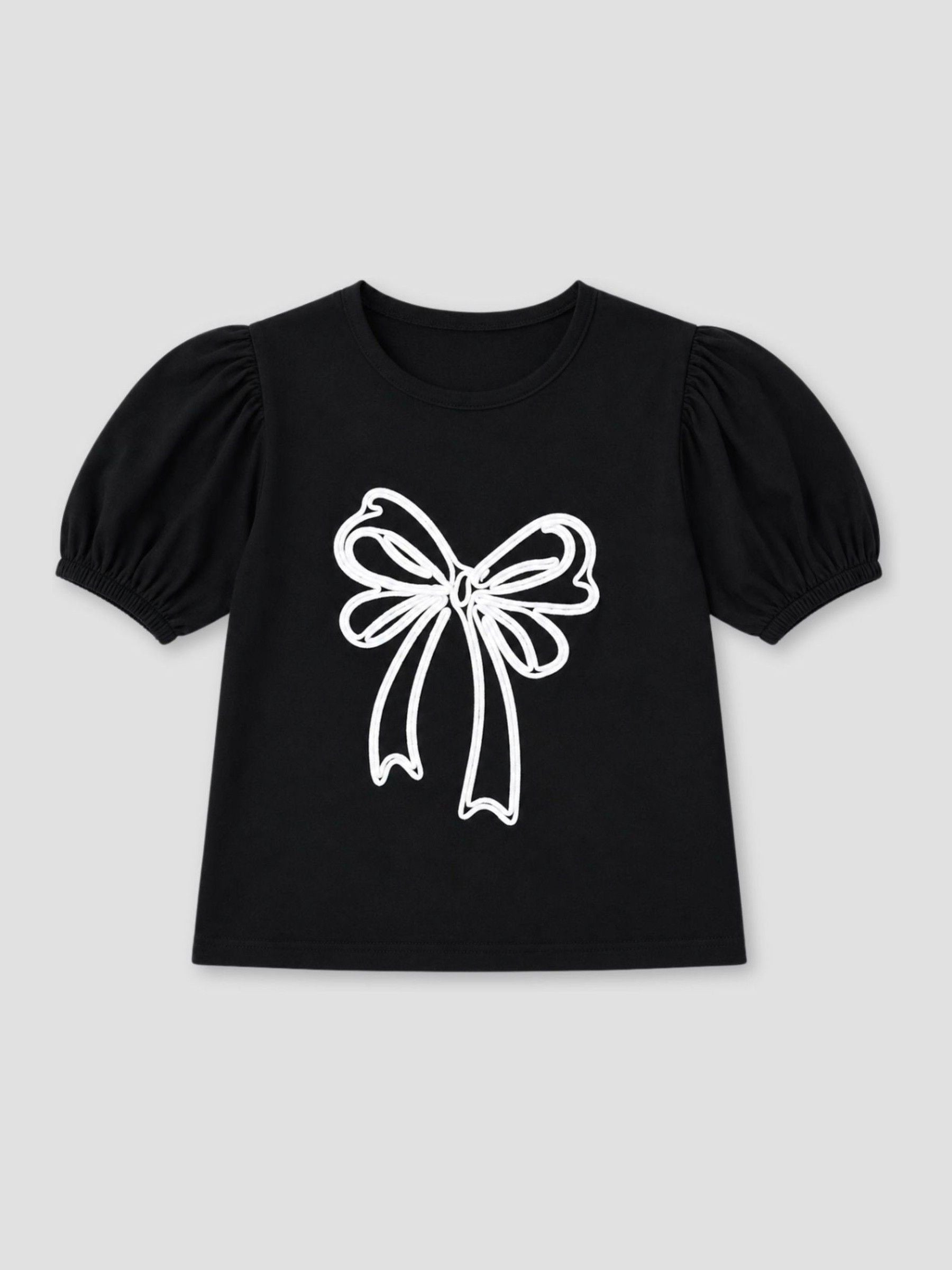 Dsiney Kidz - Angel & Rocket Black Aofie Bow Embellished T-Shirt image 6