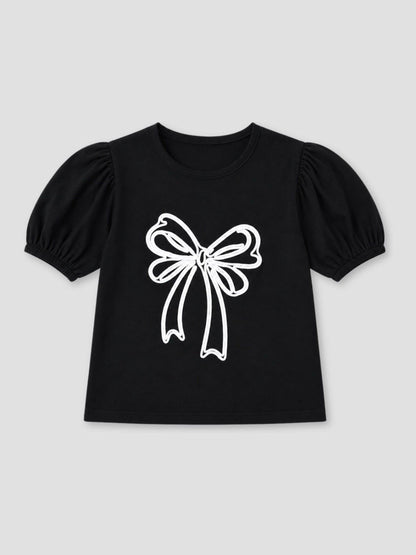 Dsiney Kidz - Angel & Rocket Black Aofie Bow Embellished T-Shirt image 6