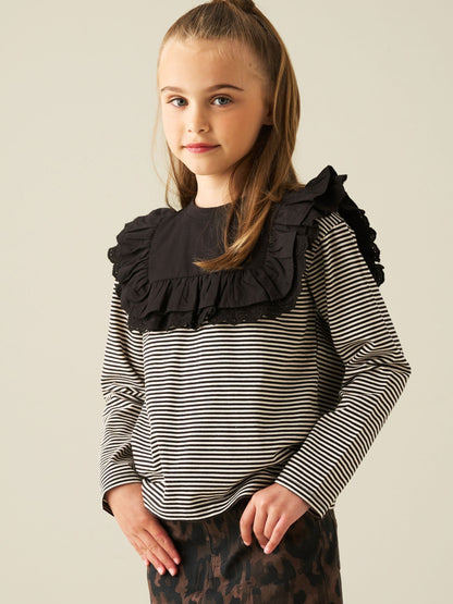 Dsiney Kidz - Angel & Rocket Brown Demi Woven Yoke Lace Trim Long Sleeve Top image 1