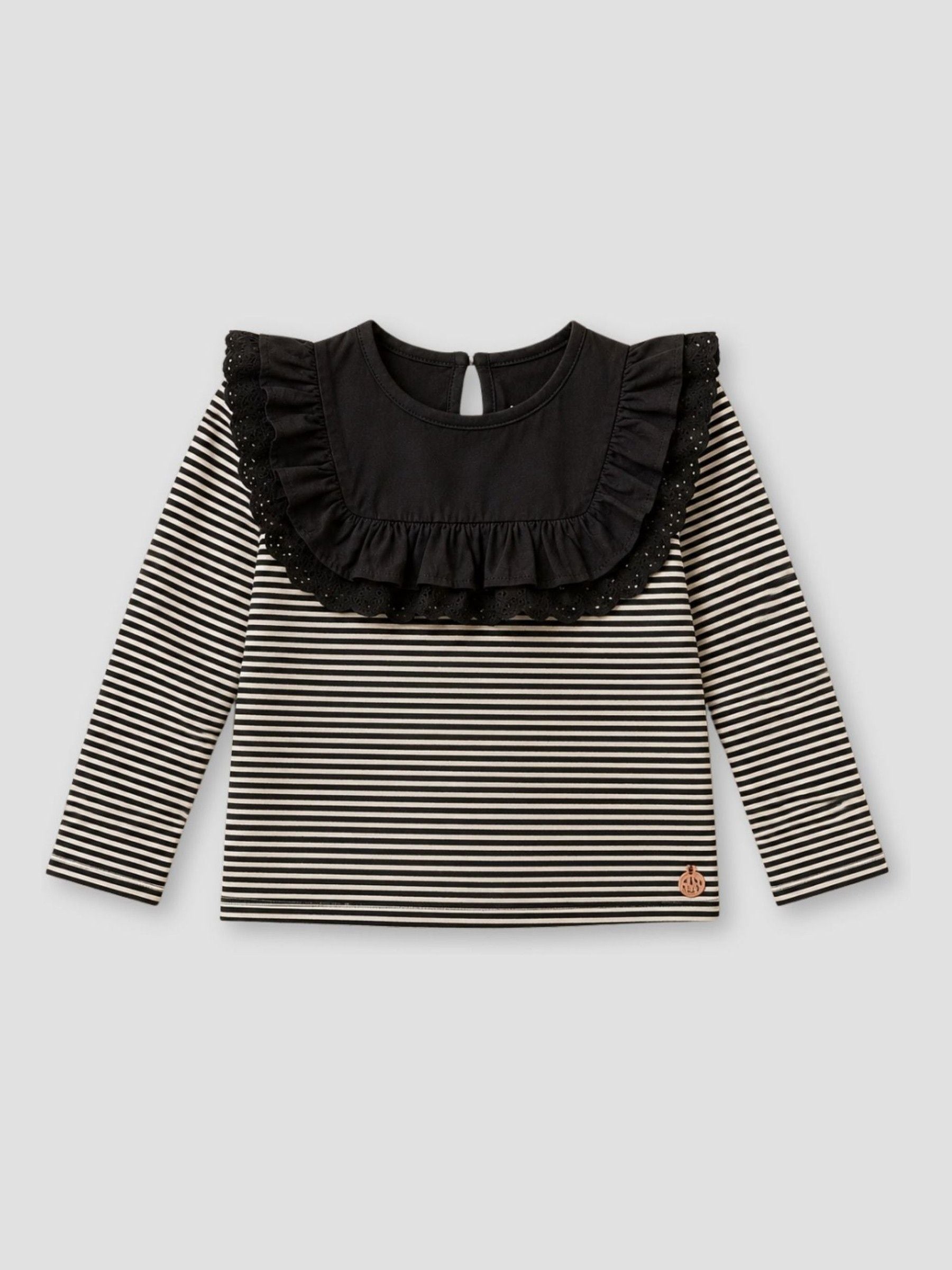 Dsiney Kidz - Angel & Rocket Brown Demi Woven Yoke Lace Trim Long Sleeve Top image 5