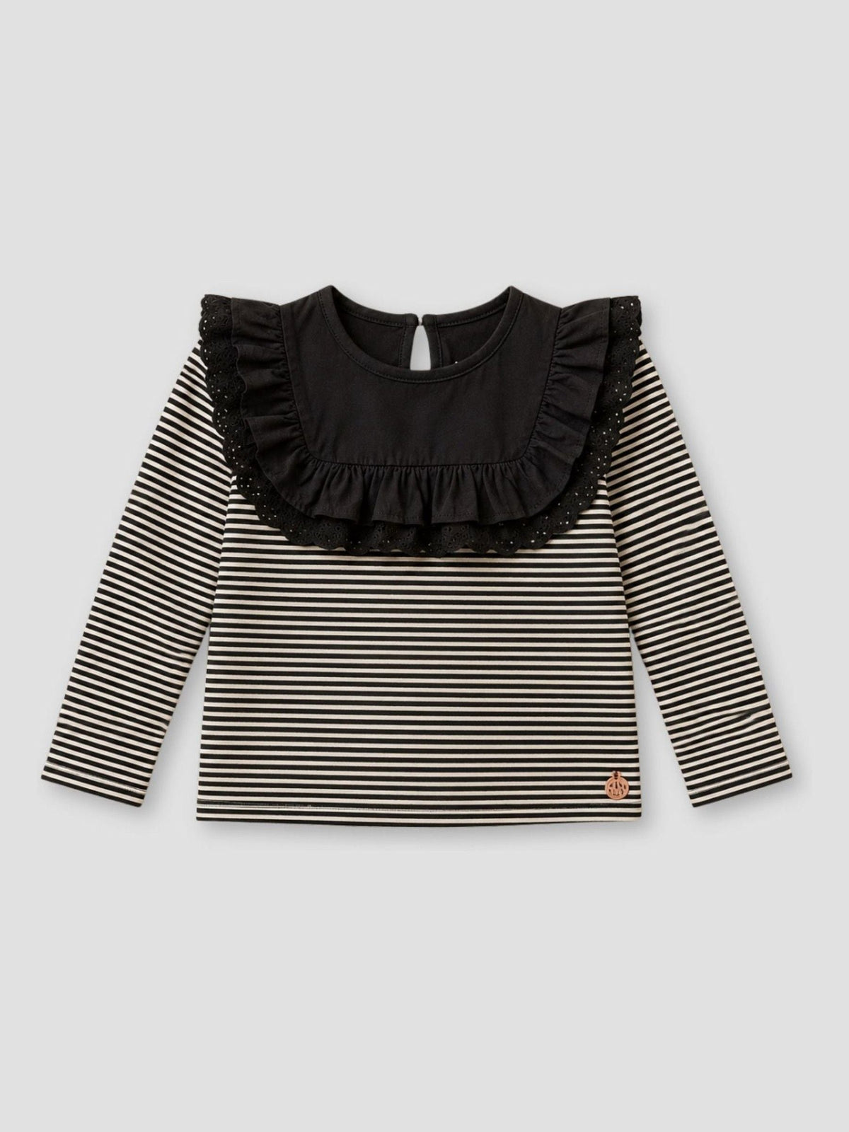Dsiney Kidz - Angel & Rocket Brown Demi Woven Yoke Lace Trim Long Sleeve Top image 5