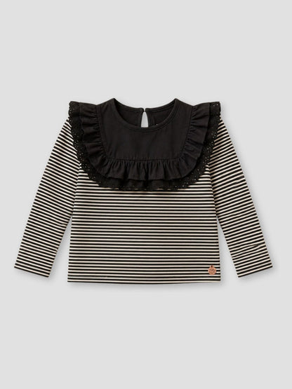 Dsiney Kidz - Angel & Rocket Brown Demi Woven Yoke Lace Trim Long Sleeve Top image 5