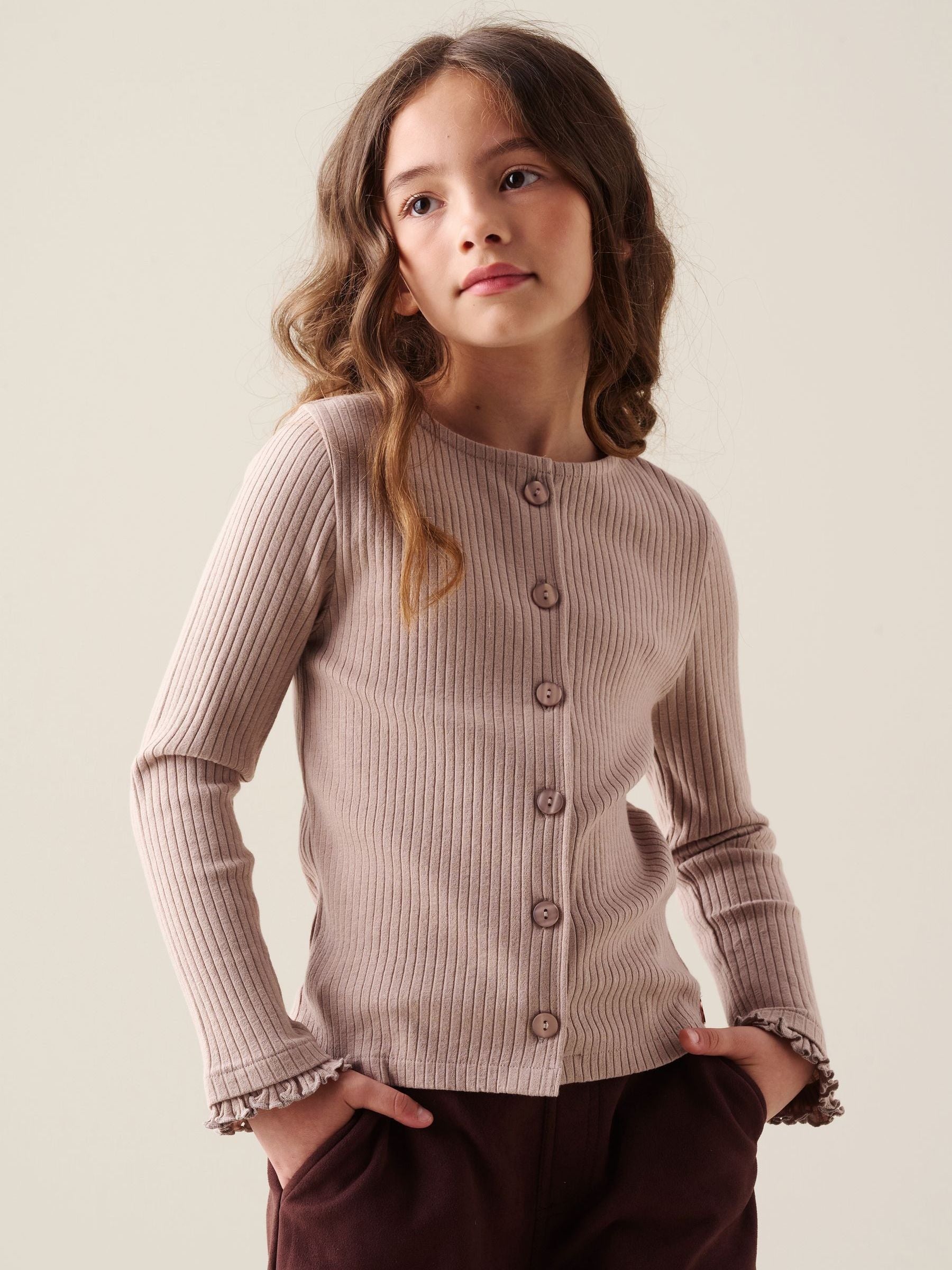 Dsiney Kidz - Angel & Rocket Brown Nellie Rib Long Sleeve Top image 1