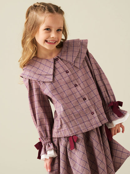 Dsiney Kidz - Angel & Rocket Purple Clara Double Collar Check Blouse image 4