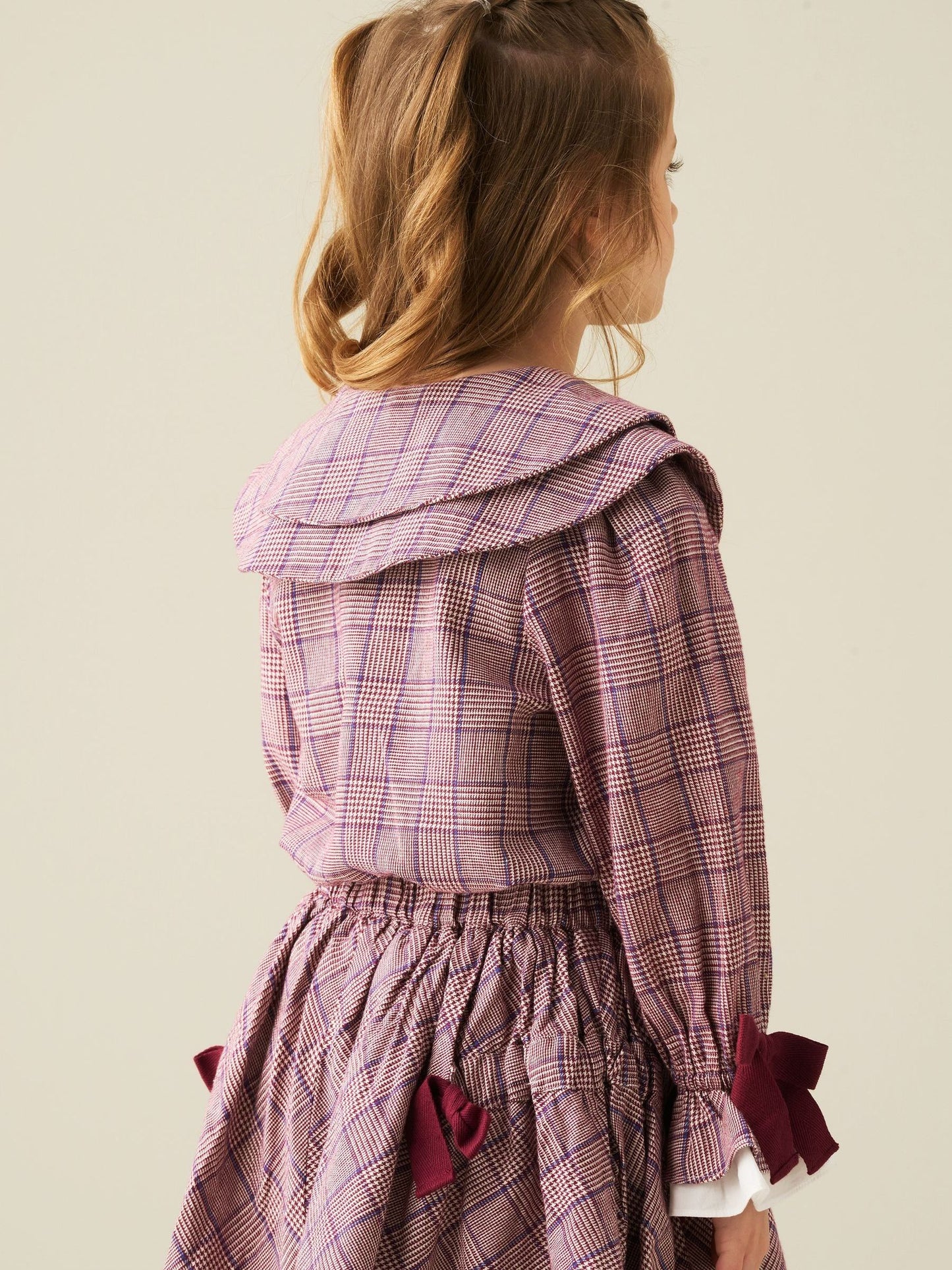 Dsiney Kidz - Angel & Rocket Purple Clara Double Collar Check Blouse image 6