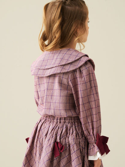 Dsiney Kidz - Angel & Rocket Purple Clara Double Collar Check Blouse image 6