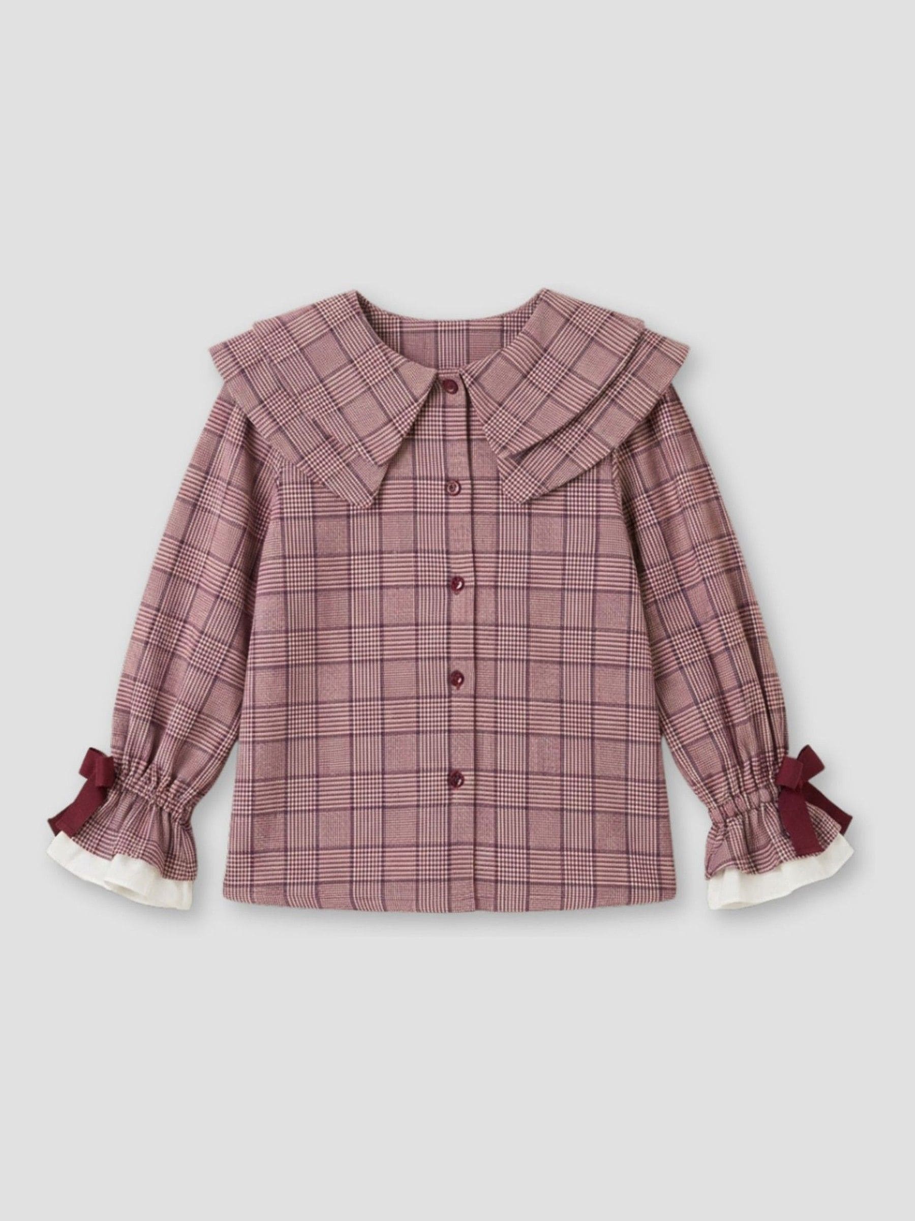 Dsiney Kidz - Angel & Rocket Purple Clara Double Collar Check Blouse image 7